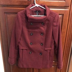 Burgundy Pea Coat